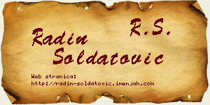 Radin Soldatović vizit kartica